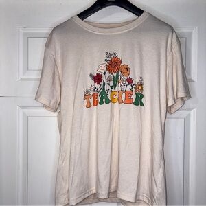 Floral Graphic Tee - Cream